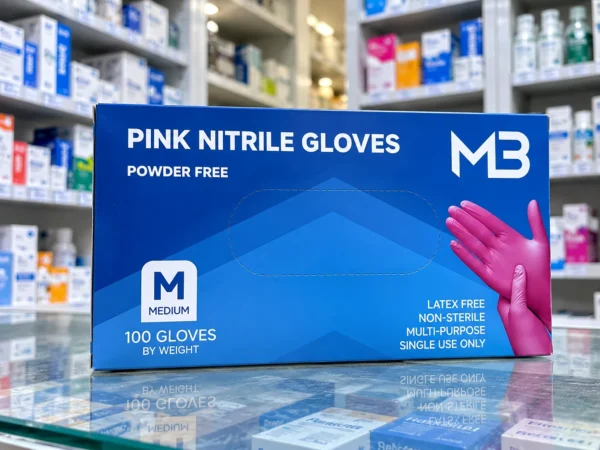 Gants nitrile en rose M